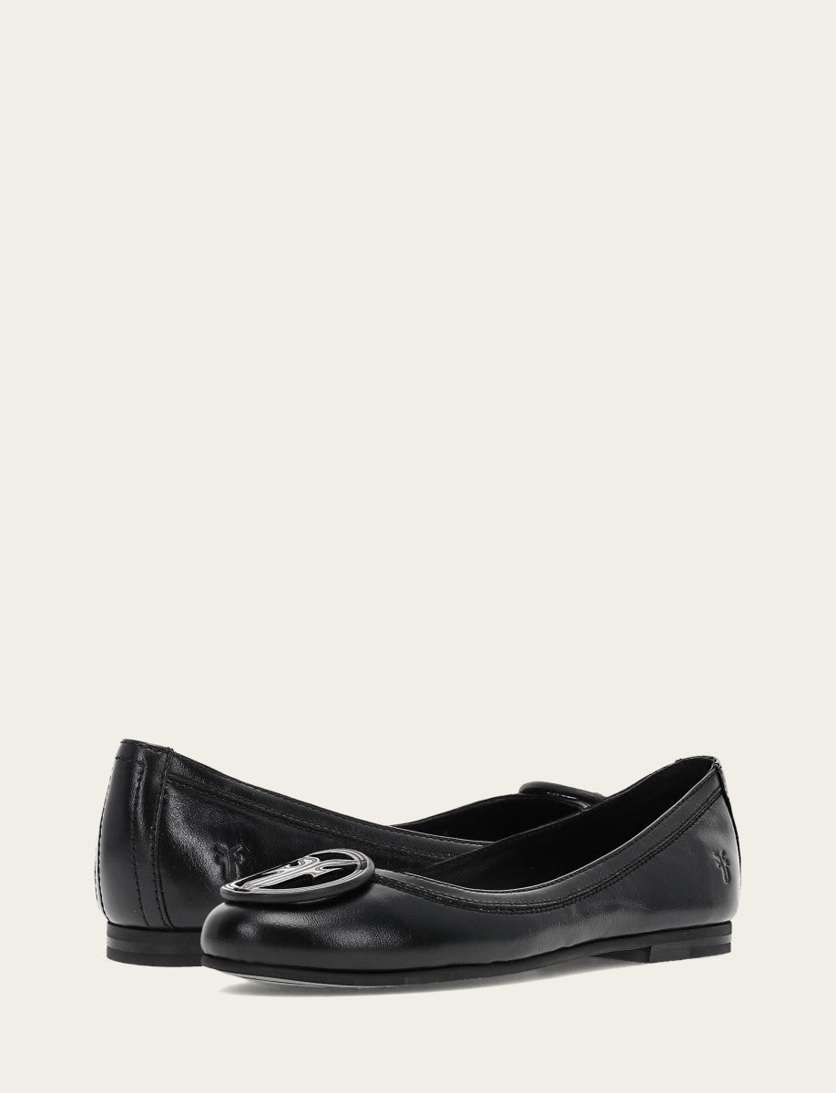 Frye Women's Black Carson Logo Ballet Flats / Black