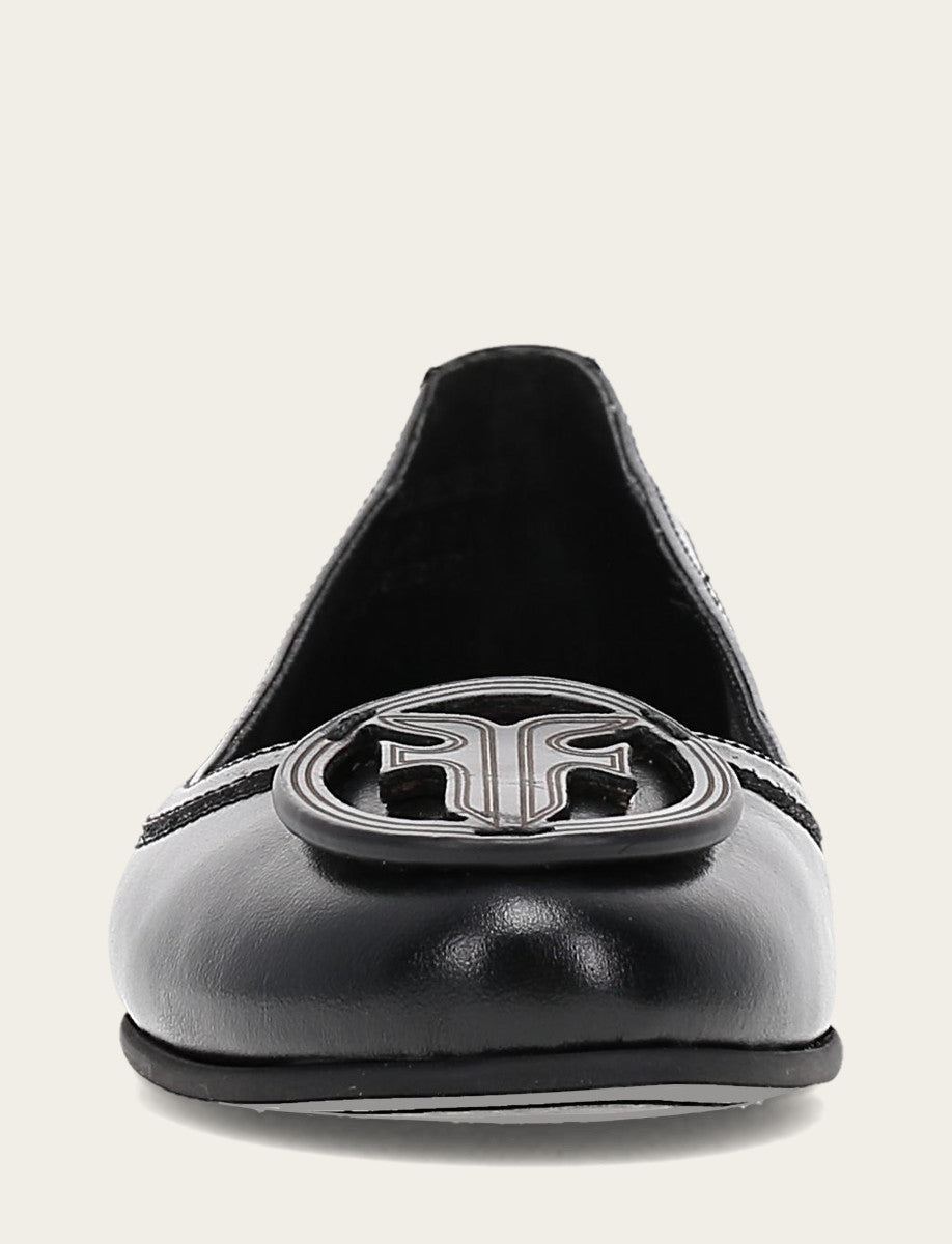 Frye Women's Black Carson Logo Ballet Flats / Black