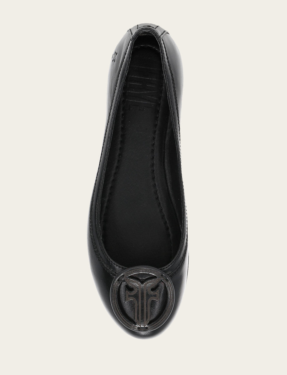 Frye Women's Black Carson Logo Ballet Flats / Black