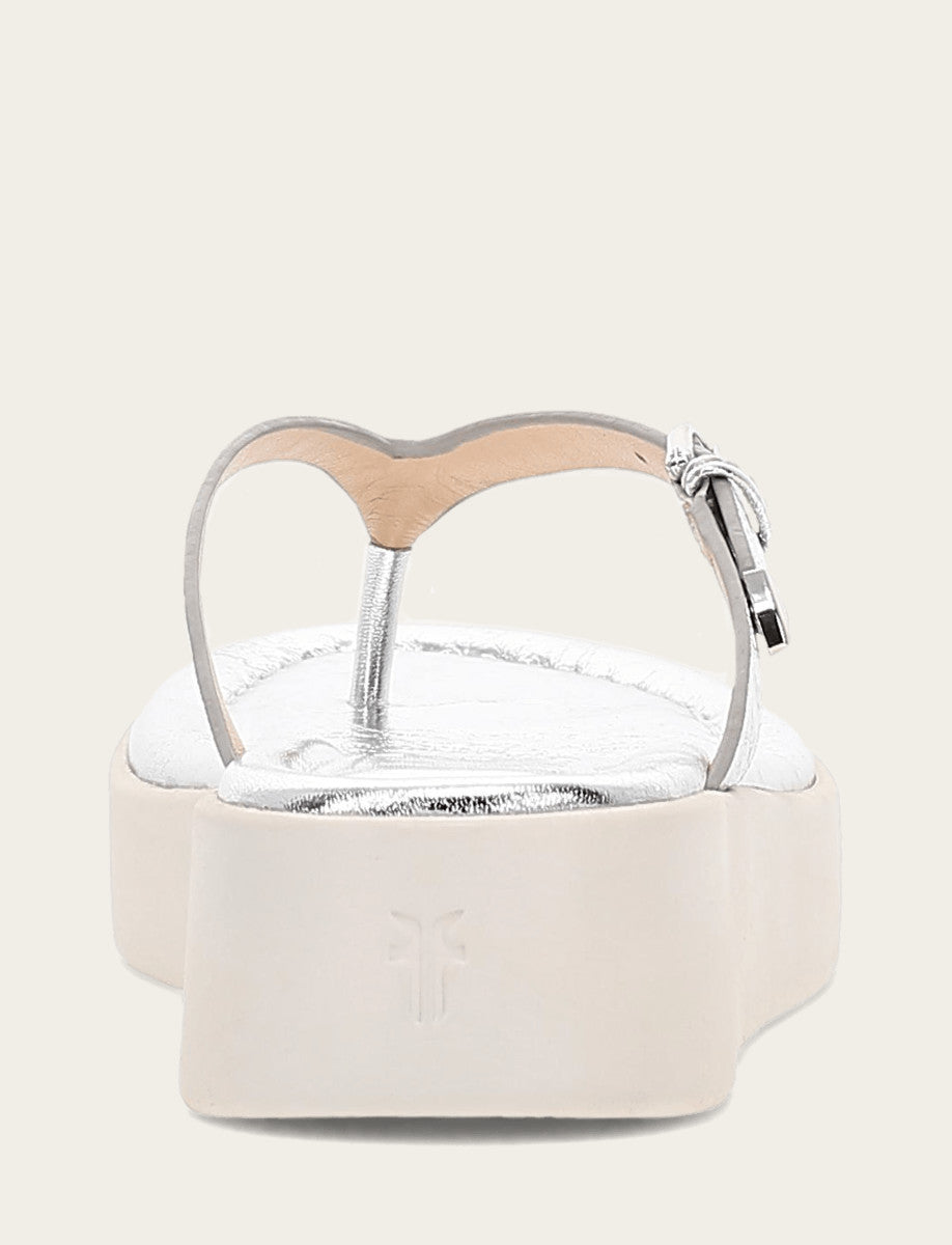 Frye Women's Silver Maya Buckle Thong Sandals / Silver