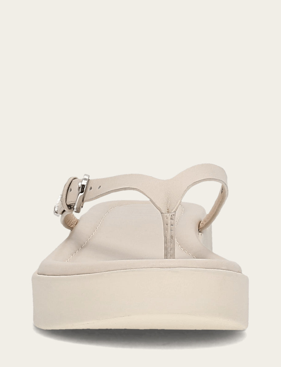 Frye Women's Ivory Maya Buckle Thong Sandals / Ivory