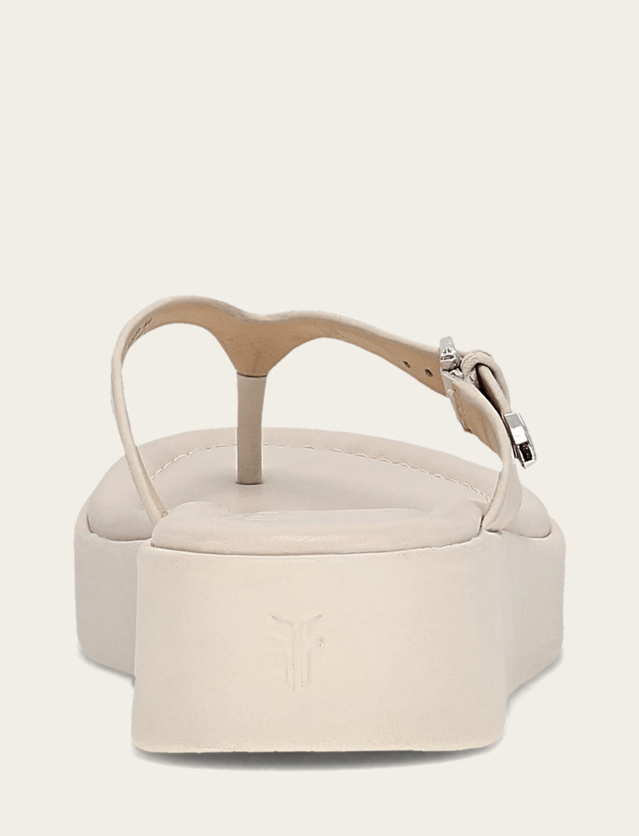 Frye Women's Ivory Maya Buckle Thong Sandals / Ivory