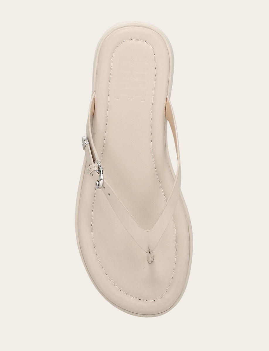 Frye Women's Ivory Maya Buckle Thong Sandals / Ivory