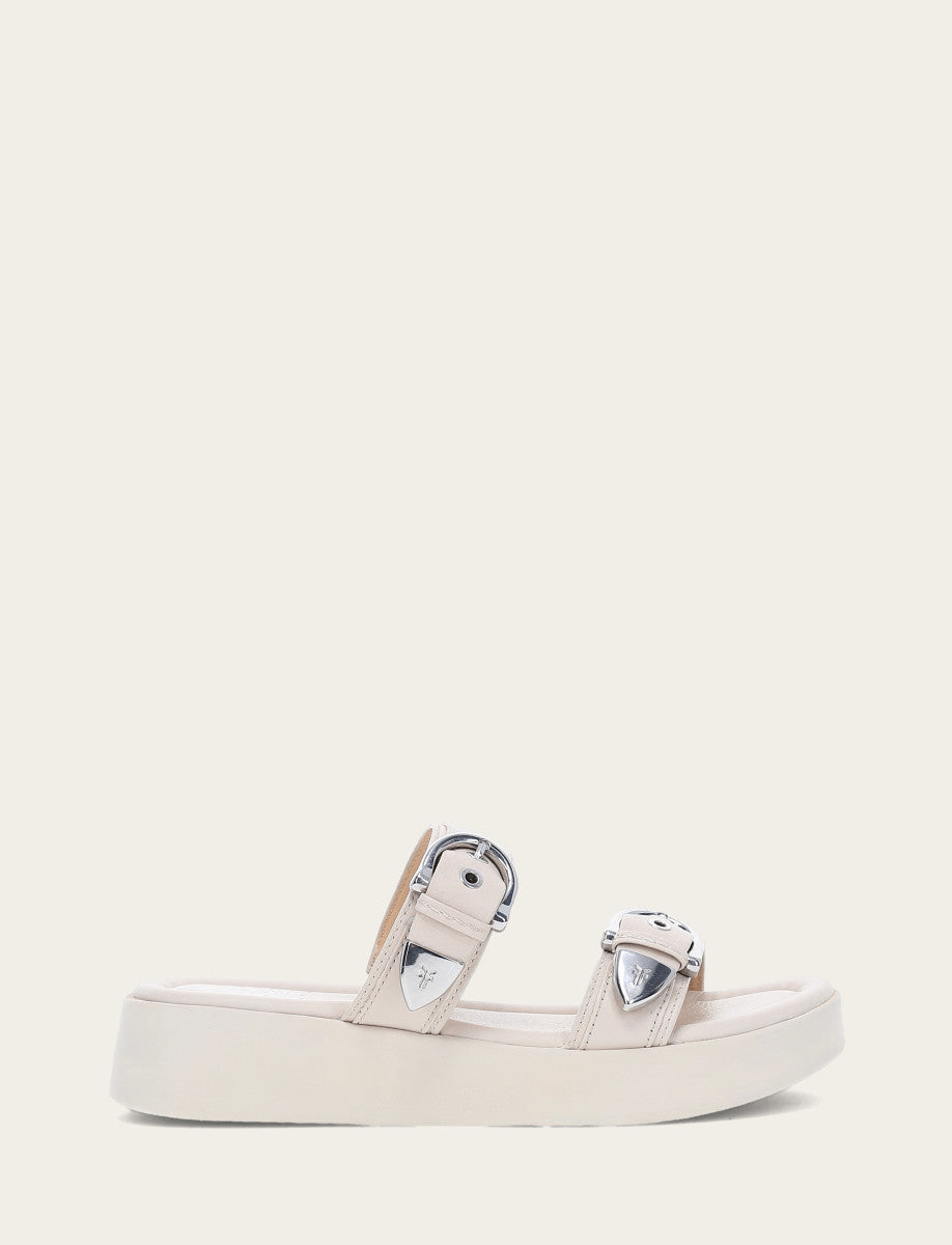 Frye Women's Ivory Maya Buckle Sandals / Ivory