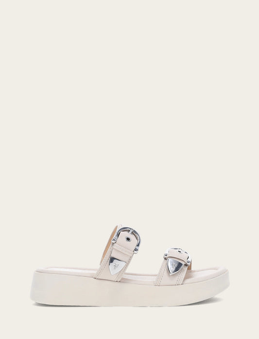 Frye Women's Ivory Maya Buckle Sandals / Ivory