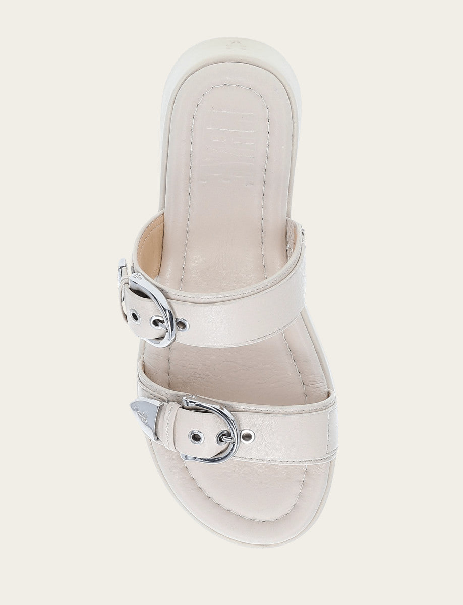 Frye Women's Ivory Maya Buckle Sandals / Ivory