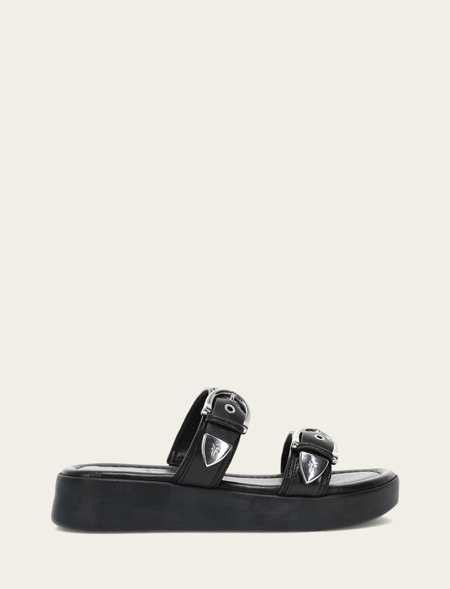 Frye Women's Black Maya Buckle Sandals / Black