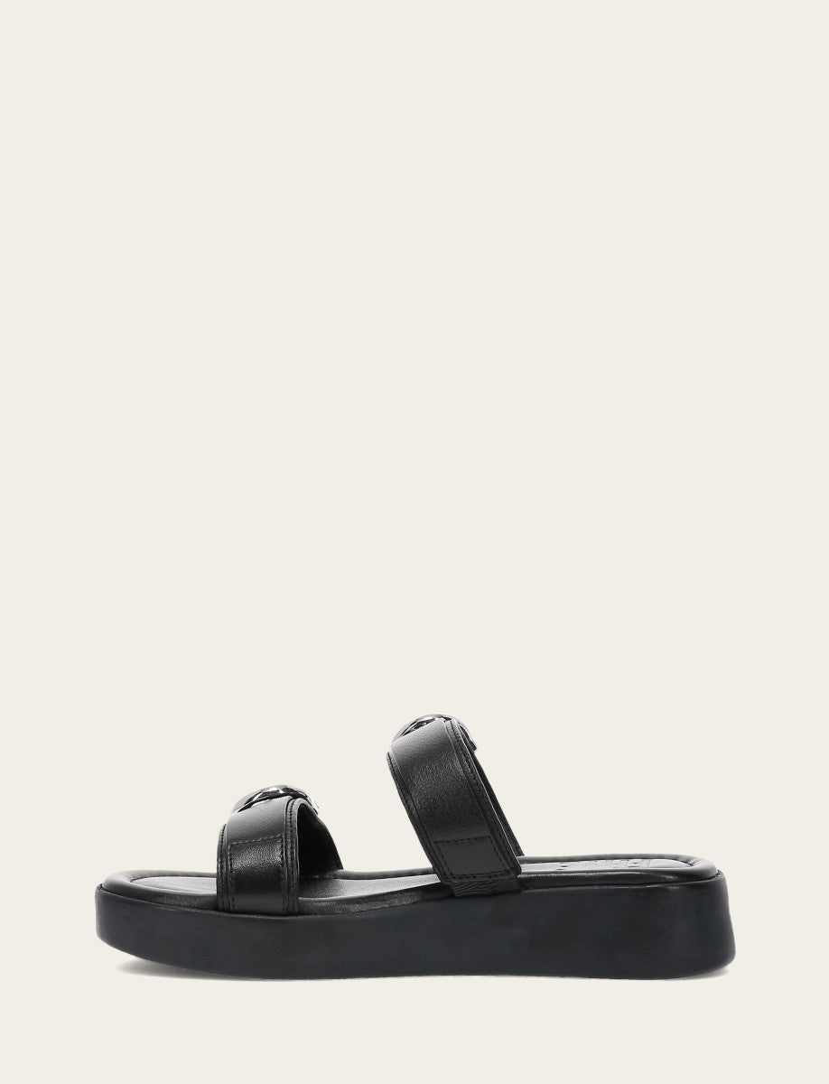 Frye Women's Black Maya Buckle Sandals / Black