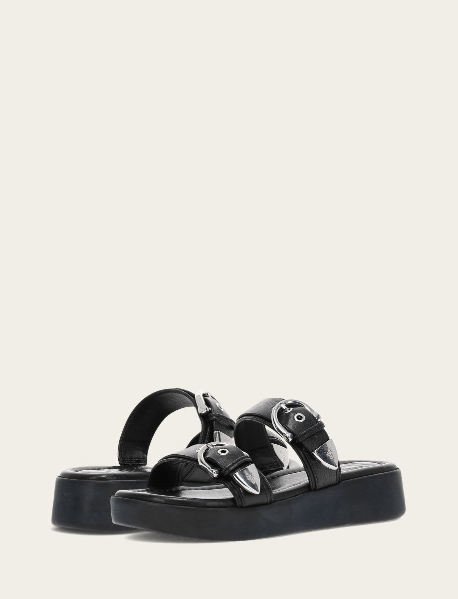 Frye Women's Black Maya Buckle Sandals / Black