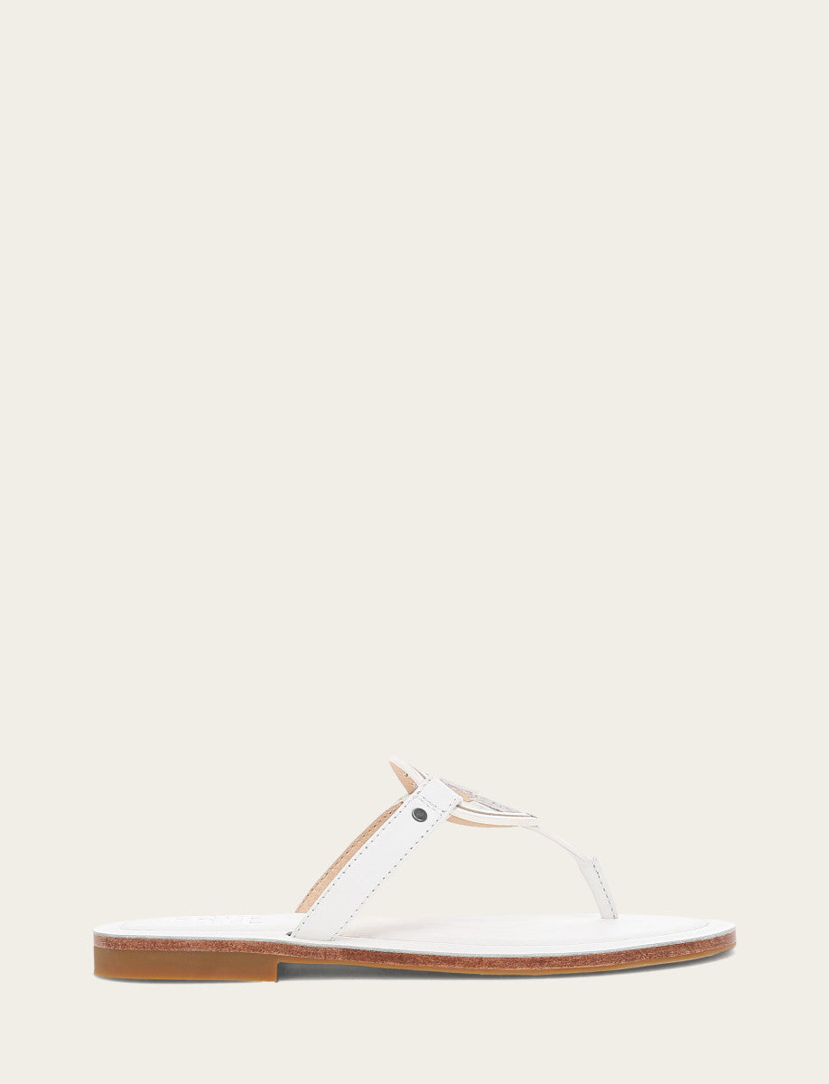 Frye Women's White Taylor Logo Sandals / White