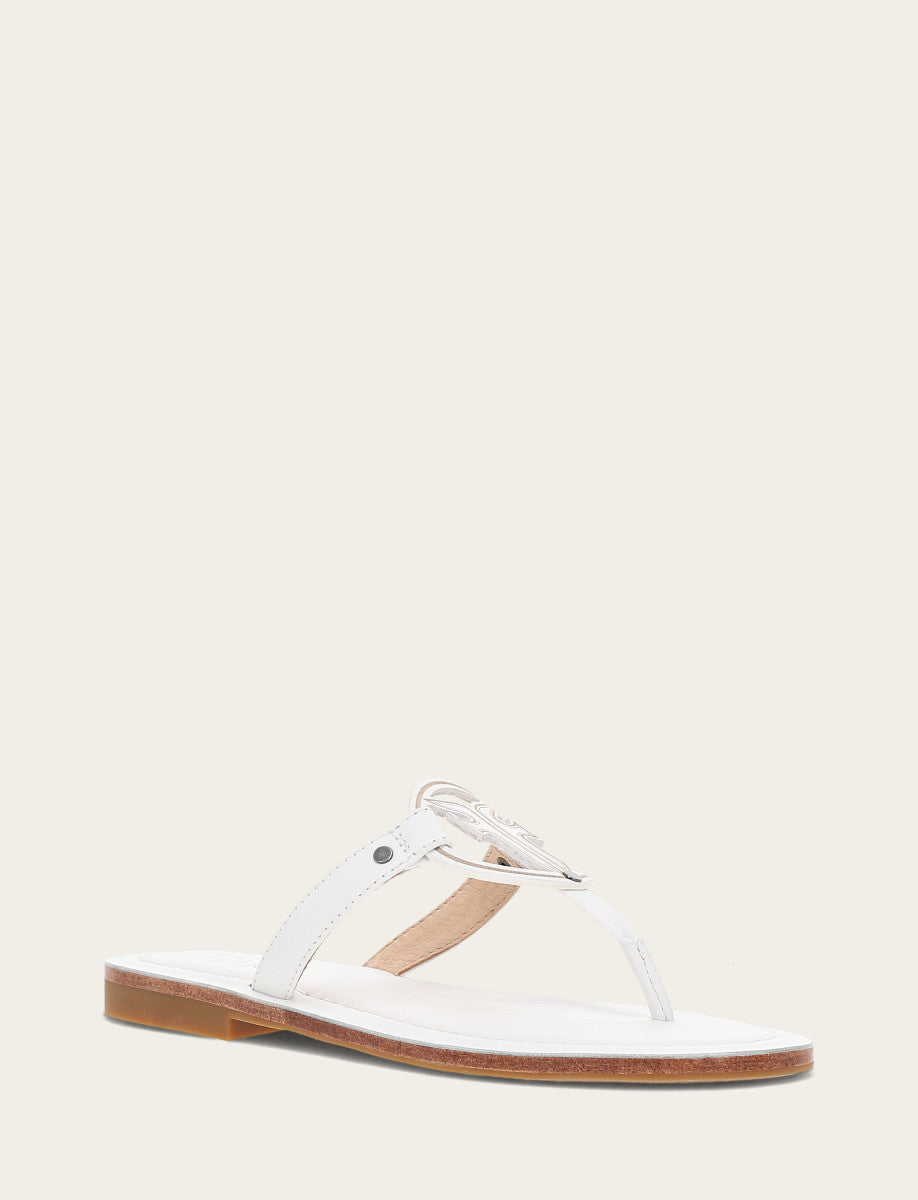 Frye Women's White Taylor Logo Sandals / White