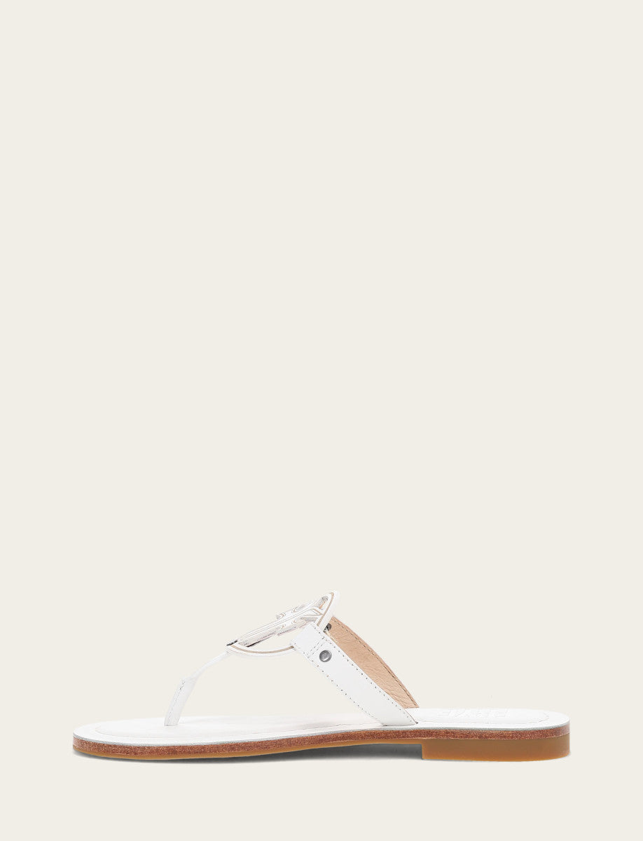 Frye Women's White Taylor Logo Sandals / White