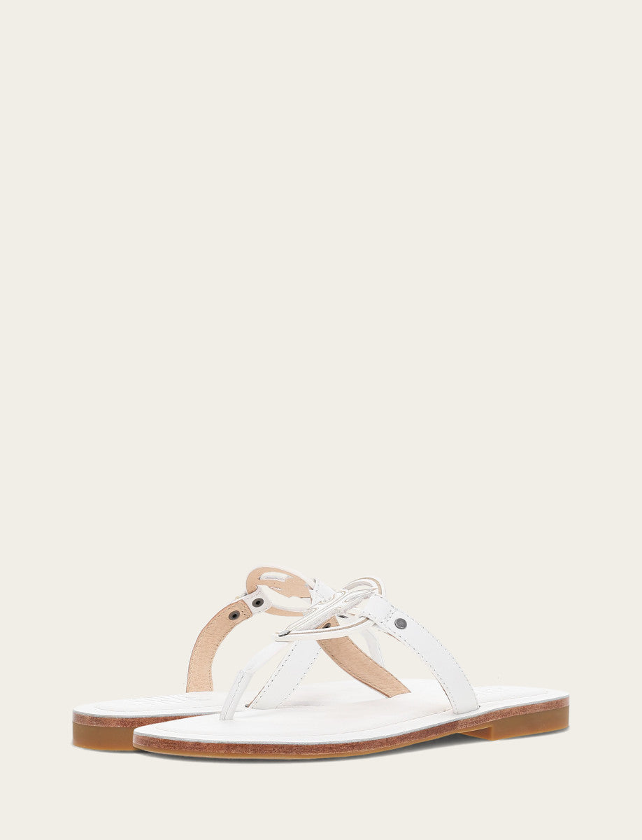 Frye Women's White Taylor Logo Sandals / White