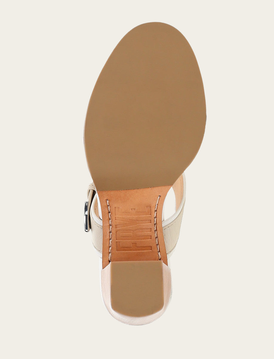 Frye Women's White Ivory Stella Buckle Slide Sandals / White/ivory