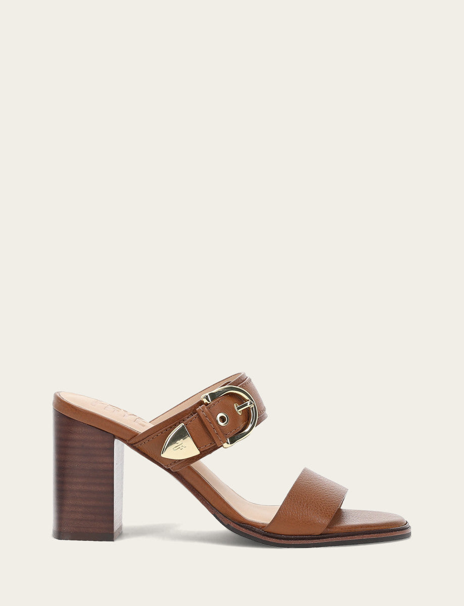 Frye Women's Dark Latte Stella Buckle Slide Sandals / Dark Latte