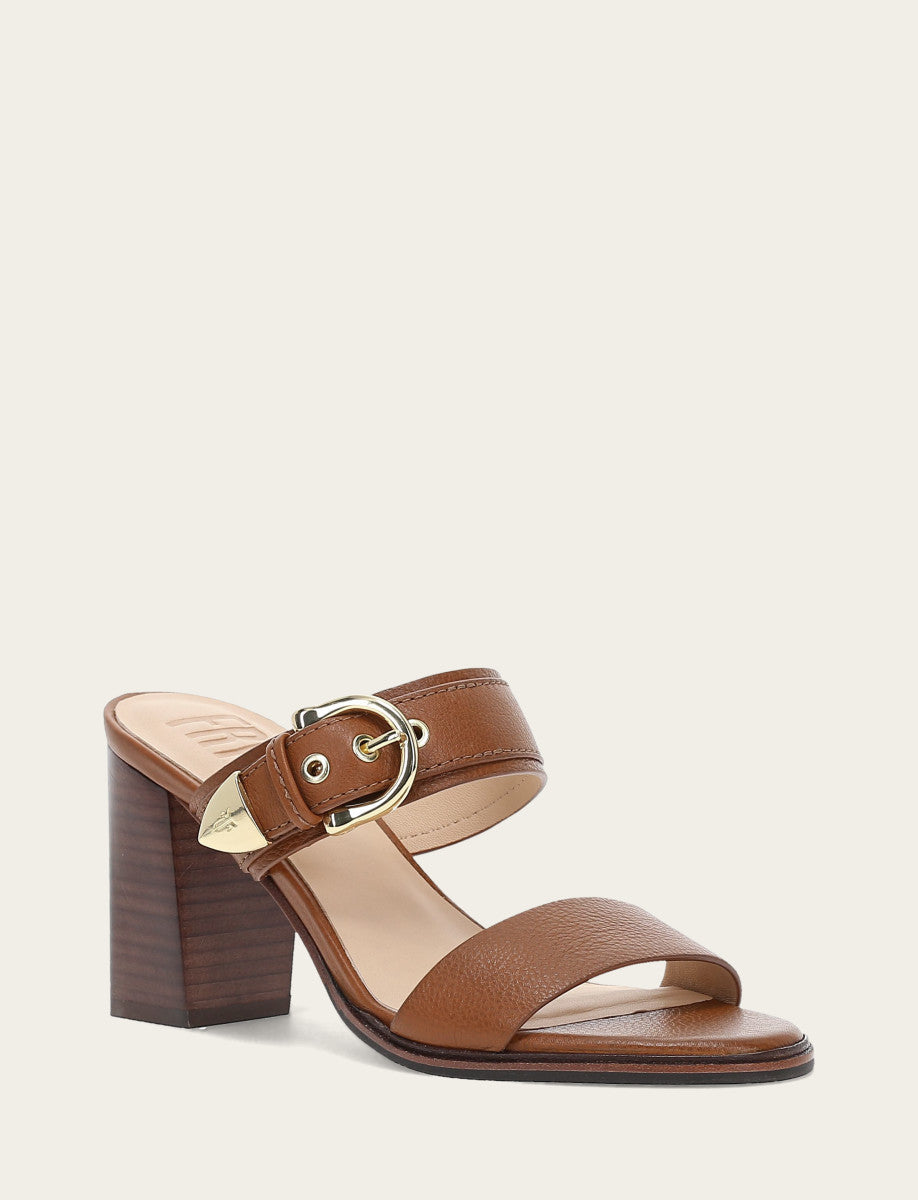 Frye Women's Dark Latte Stella Buckle Slide Sandals / Dark Latte