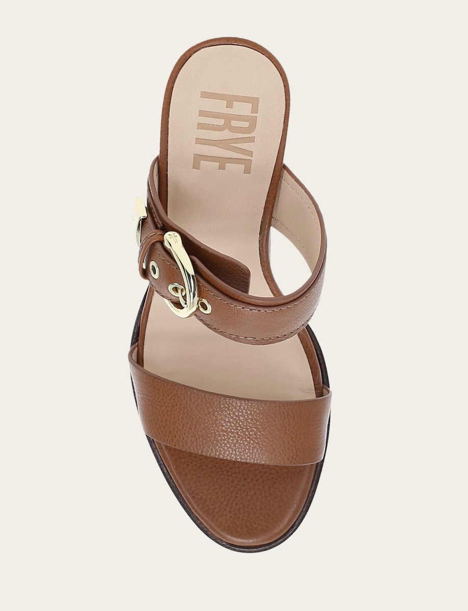 Frye Women's Dark Latte Stella Buckle Slide Sandals / Dark Latte