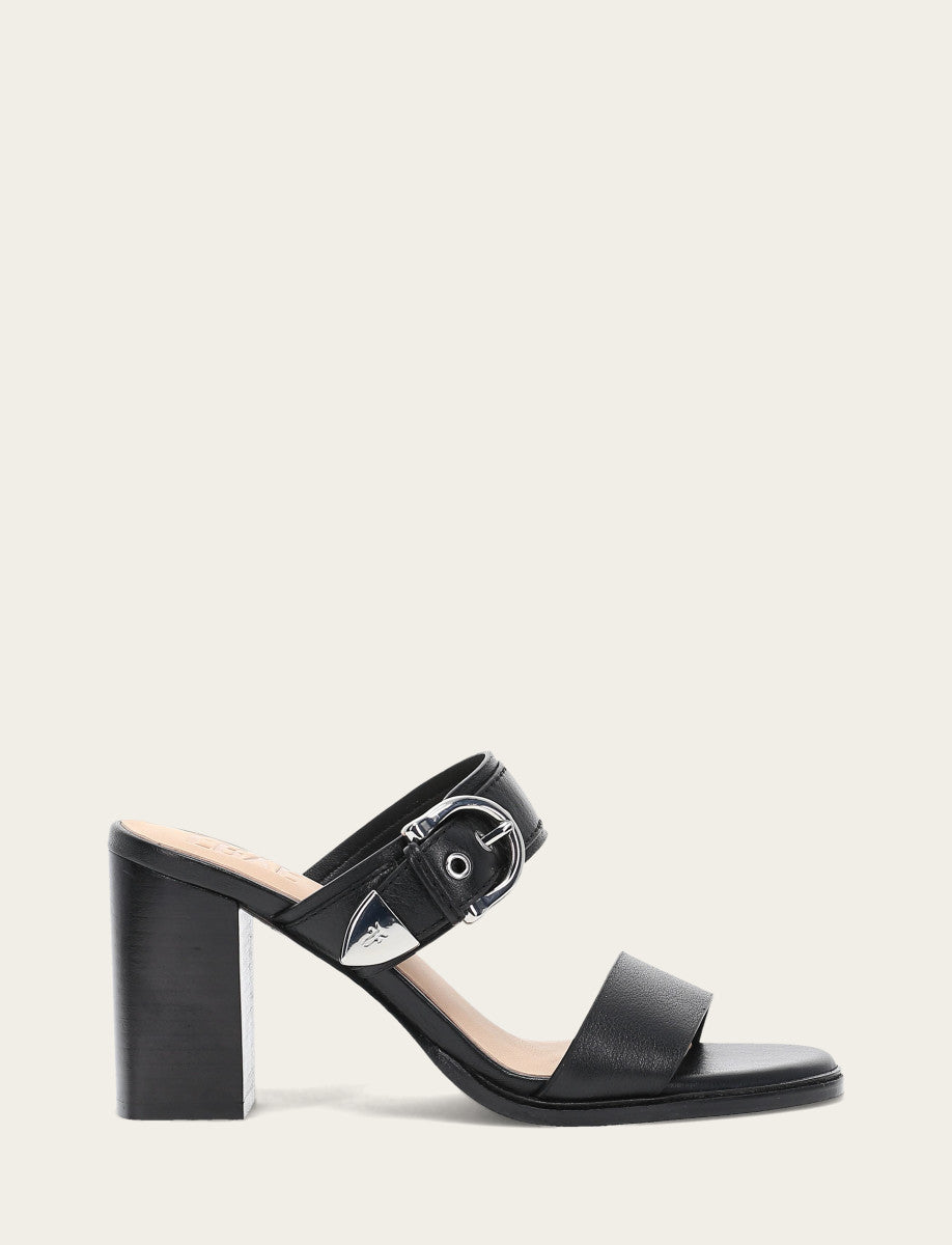 Frye Women's Black Stella Buckle Slide Sandals / Black