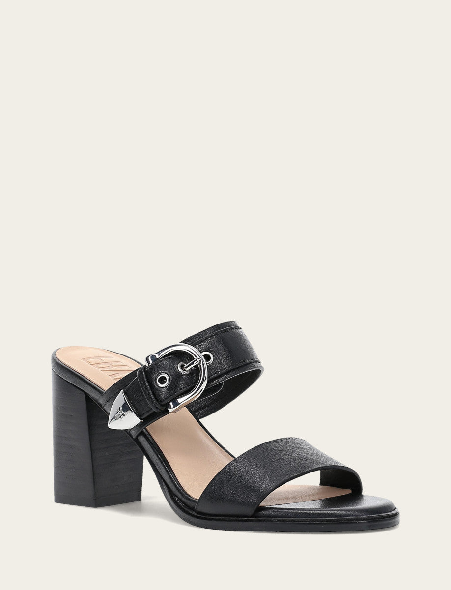 Frye Women's Black Stella Buckle Slide Sandals / Black