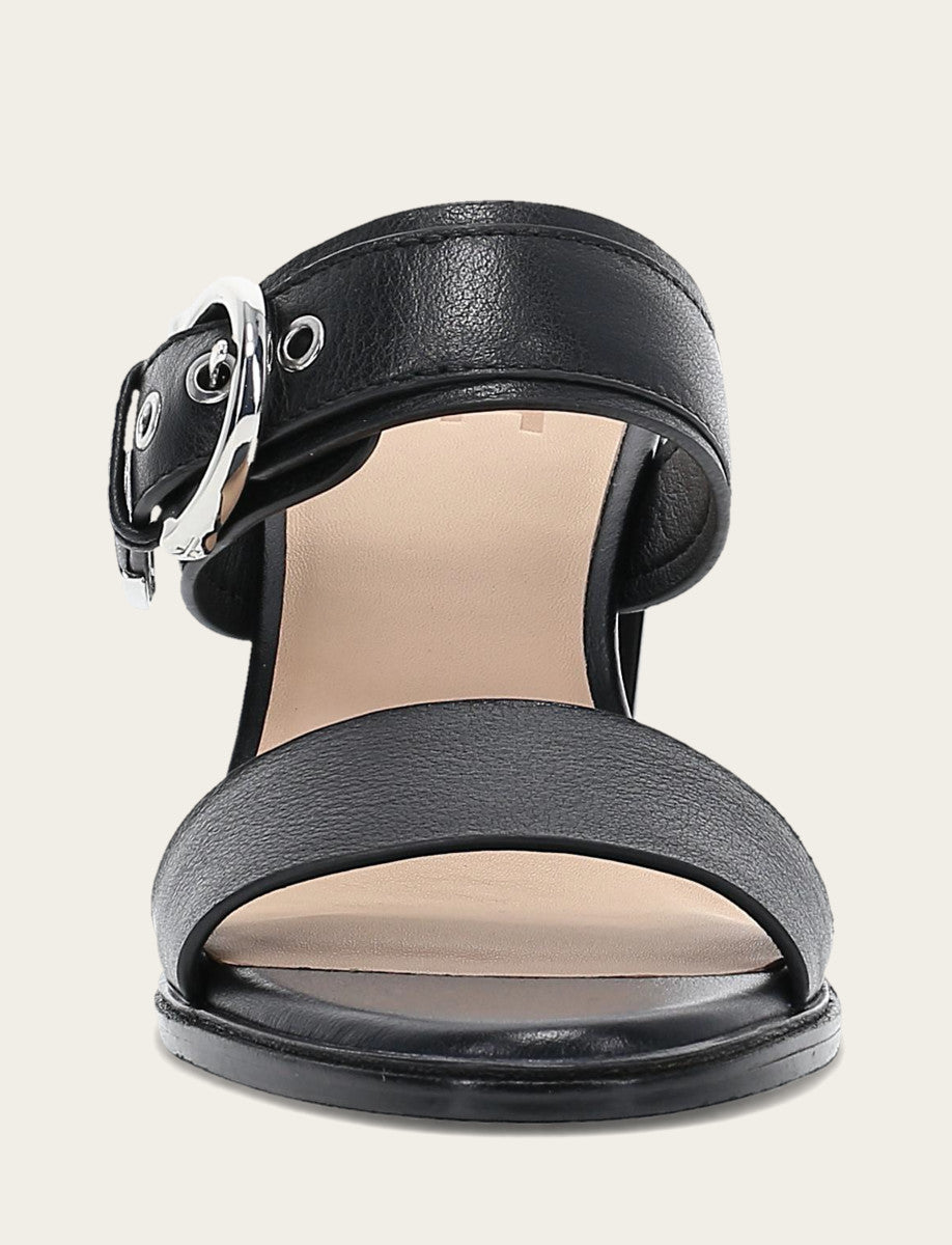 Frye Women's Black Stella Buckle Slide Sandals / Black