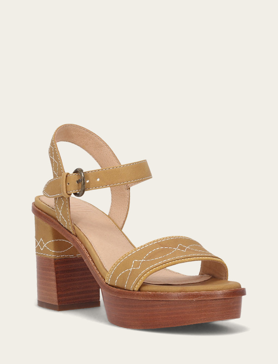 Frye Women’s Banana Pipa Woodstock Sandals / Banana
