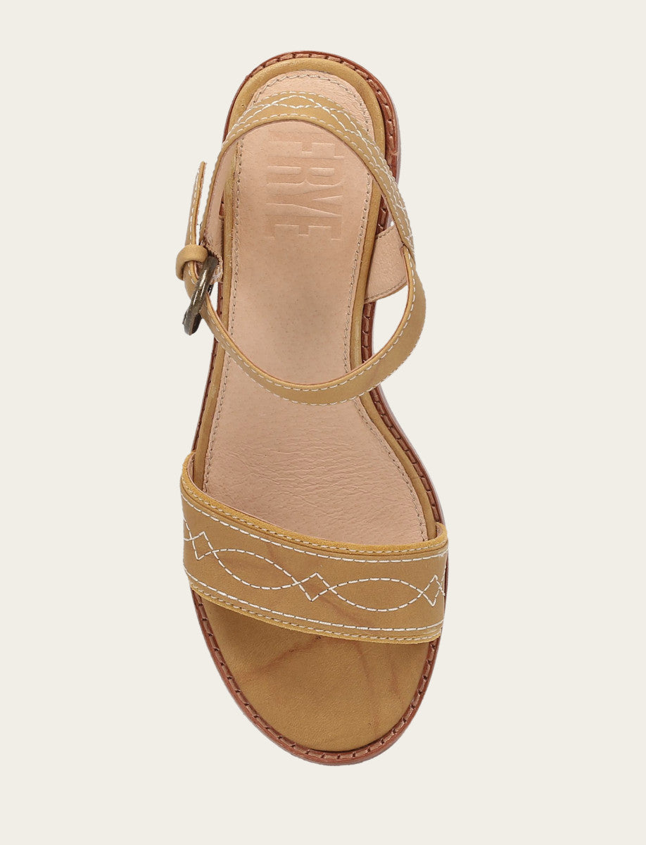 Frye Women’s Banana Pipa Woodstock Sandals / Banana
