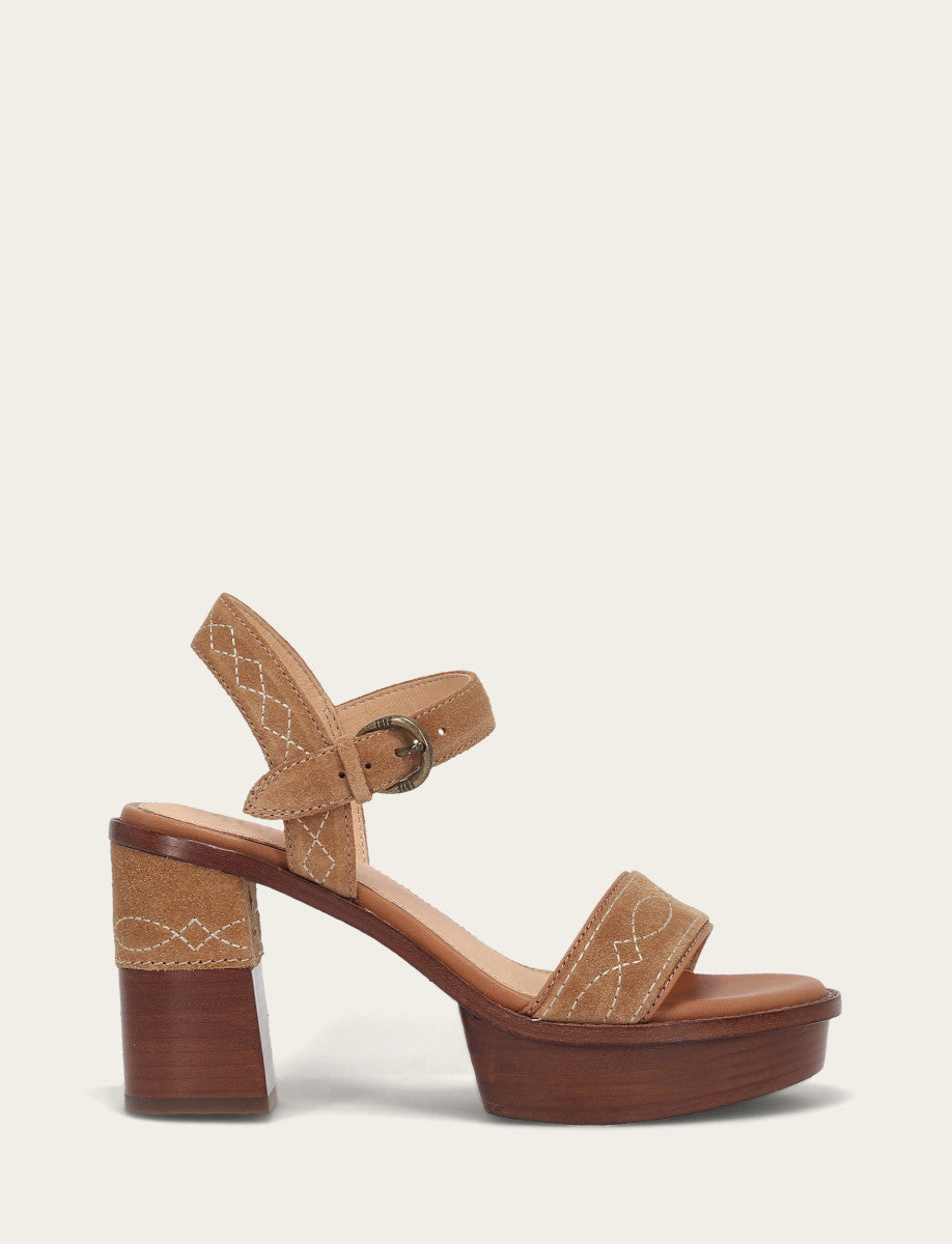 Frye Women’s Almond Pipa Woodstock Sandals / Almond