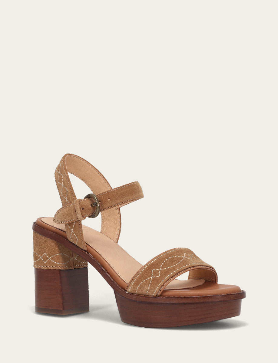 Frye Women’s Almond Pipa Woodstock Sandals / Almond