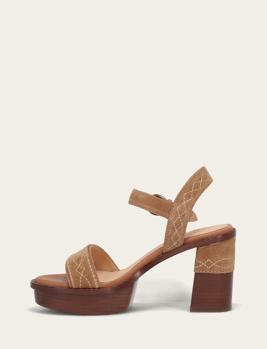 Frye Women’s Almond Pipa Woodstock Sandals / Almond