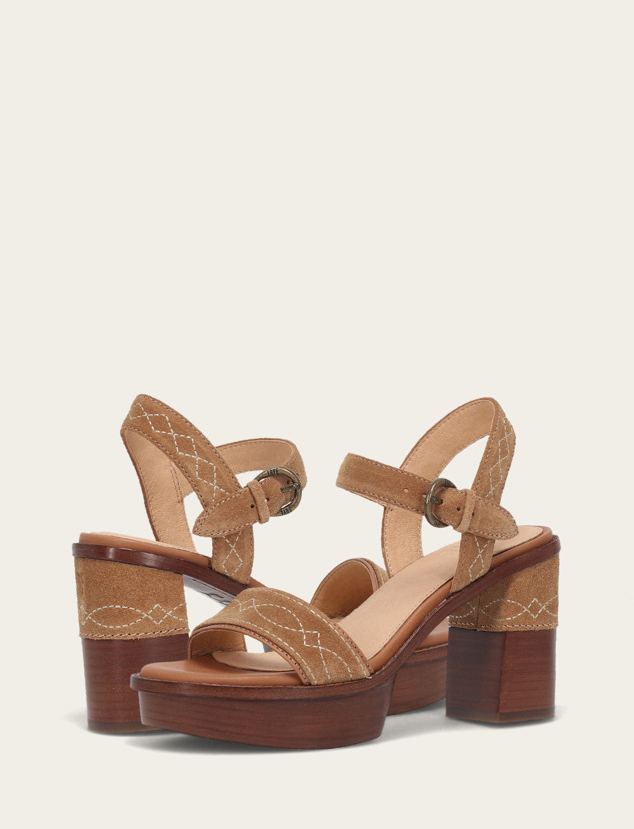 Frye Women’s Almond Pipa Woodstock Sandals / Almond