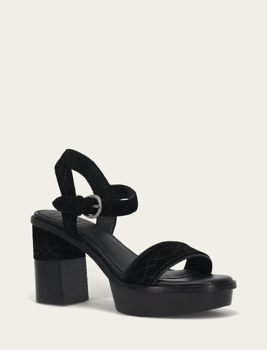 Frye Women’s Black Pipa Woodstock Sandals / Black