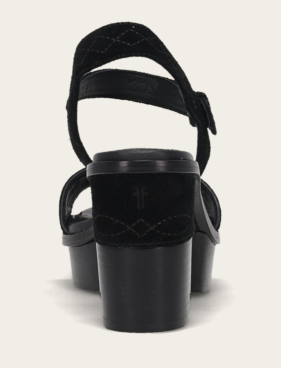 Frye Women’s Black Pipa Woodstock Sandals / Black