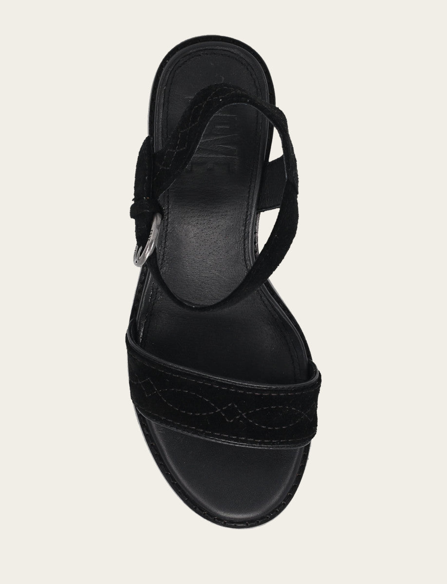 Frye Women’s Black Pipa Woodstock Sandals / Black