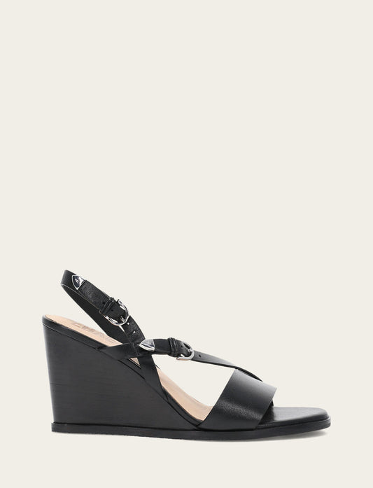 Frye Women's Black Rachel Buckle Sandals / Black
