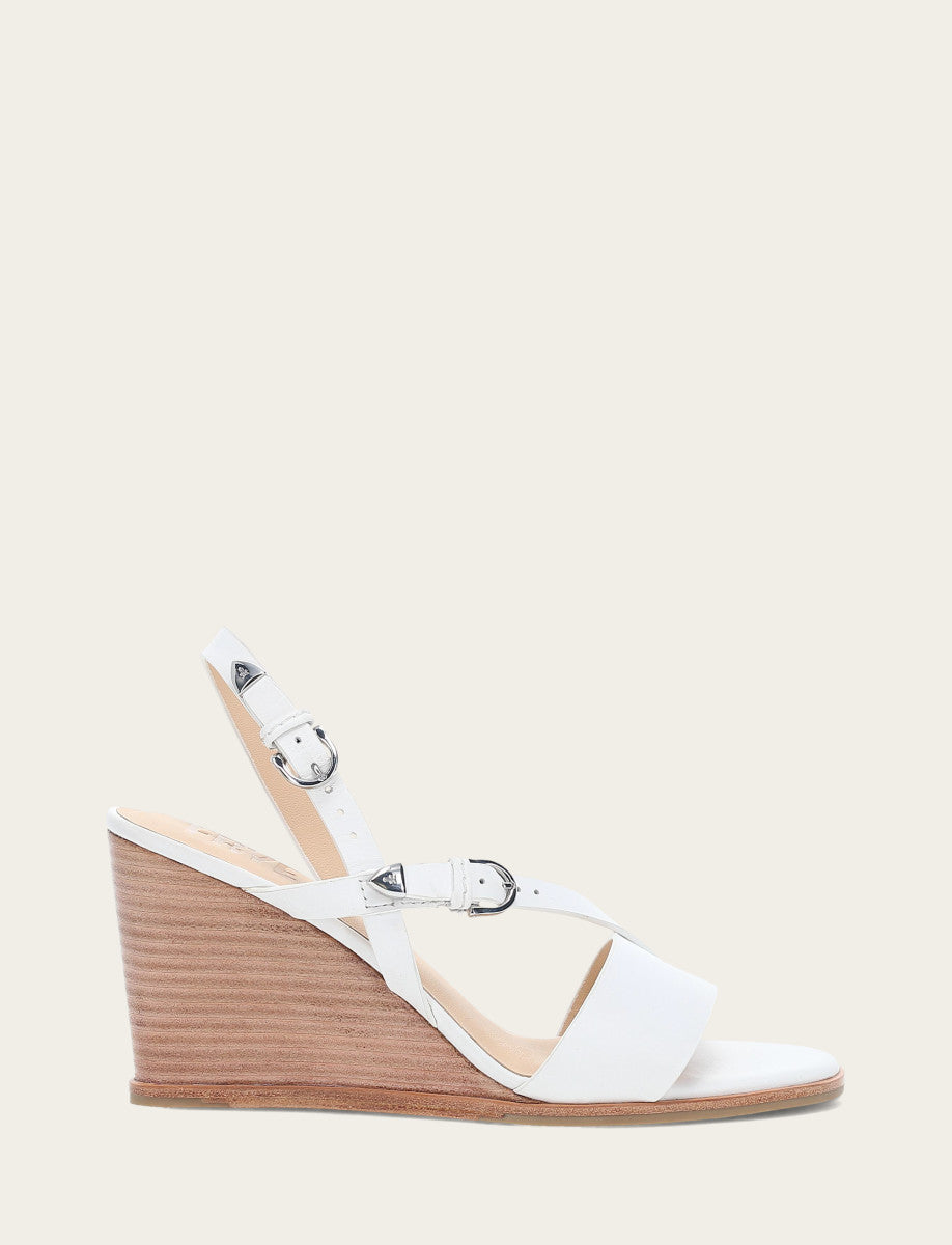 Frye Women's White Rachel Buckle Sandals / White
