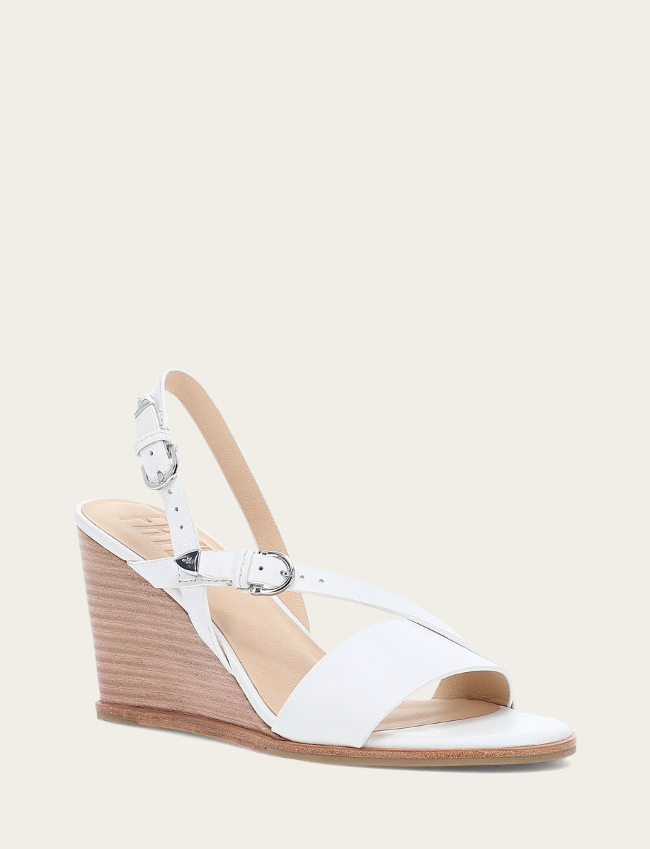 Frye Women's White Rachel Buckle Sandals / White