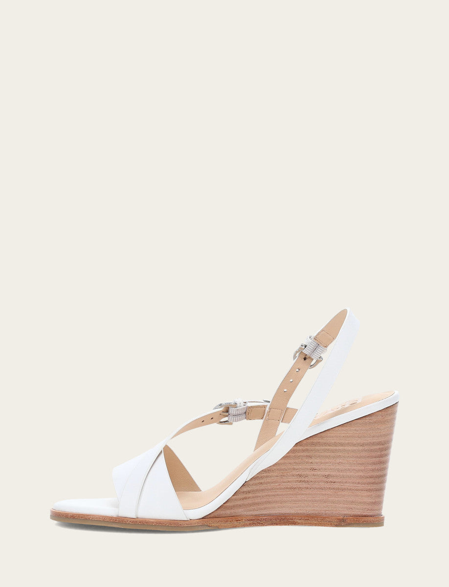 Frye Women's White Rachel Buckle Sandals / White