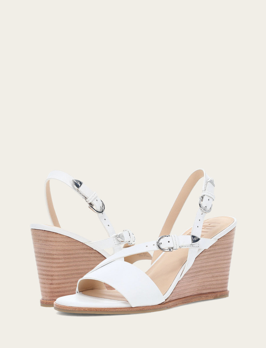 Frye Women's White Rachel Buckle Sandals / White