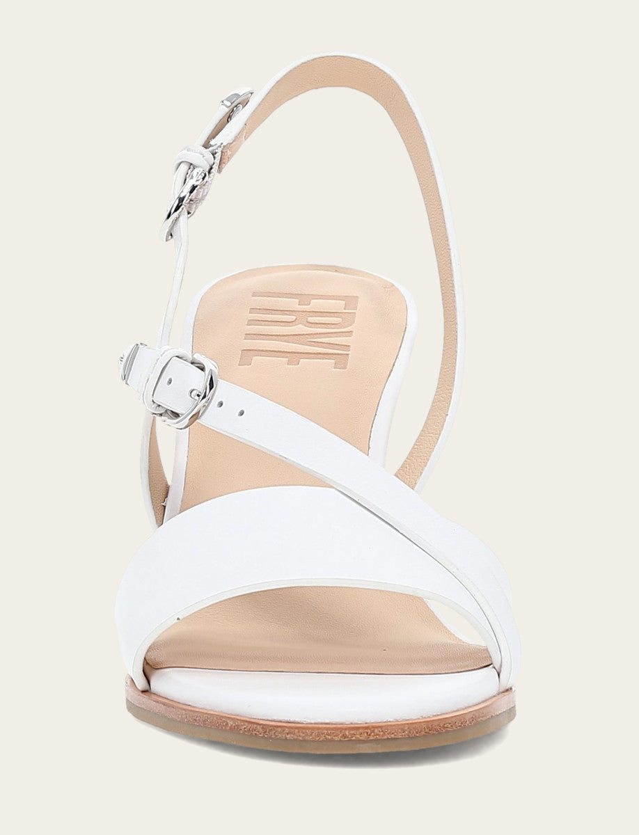 Frye Women's White Rachel Buckle Sandals / White