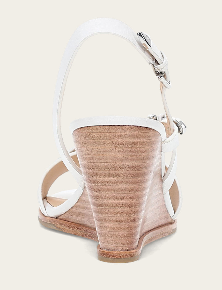 Frye Women's White Rachel Buckle Sandals / White