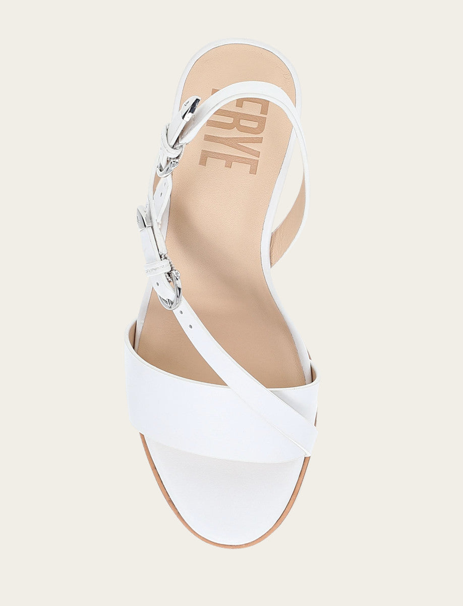 Frye Women's White Rachel Buckle Sandals / White