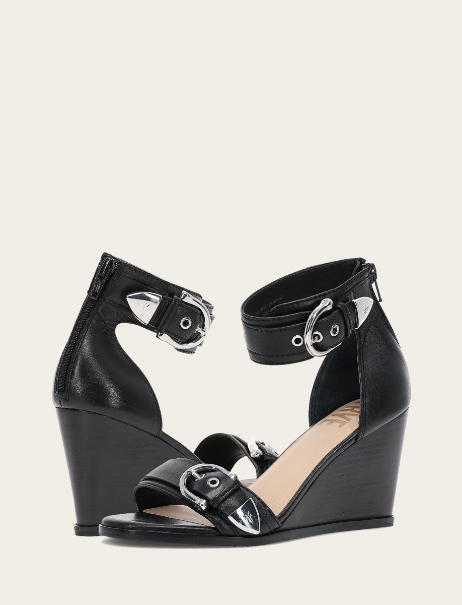 Frye Women's Black Rachel 2 Piece Sandals / Black