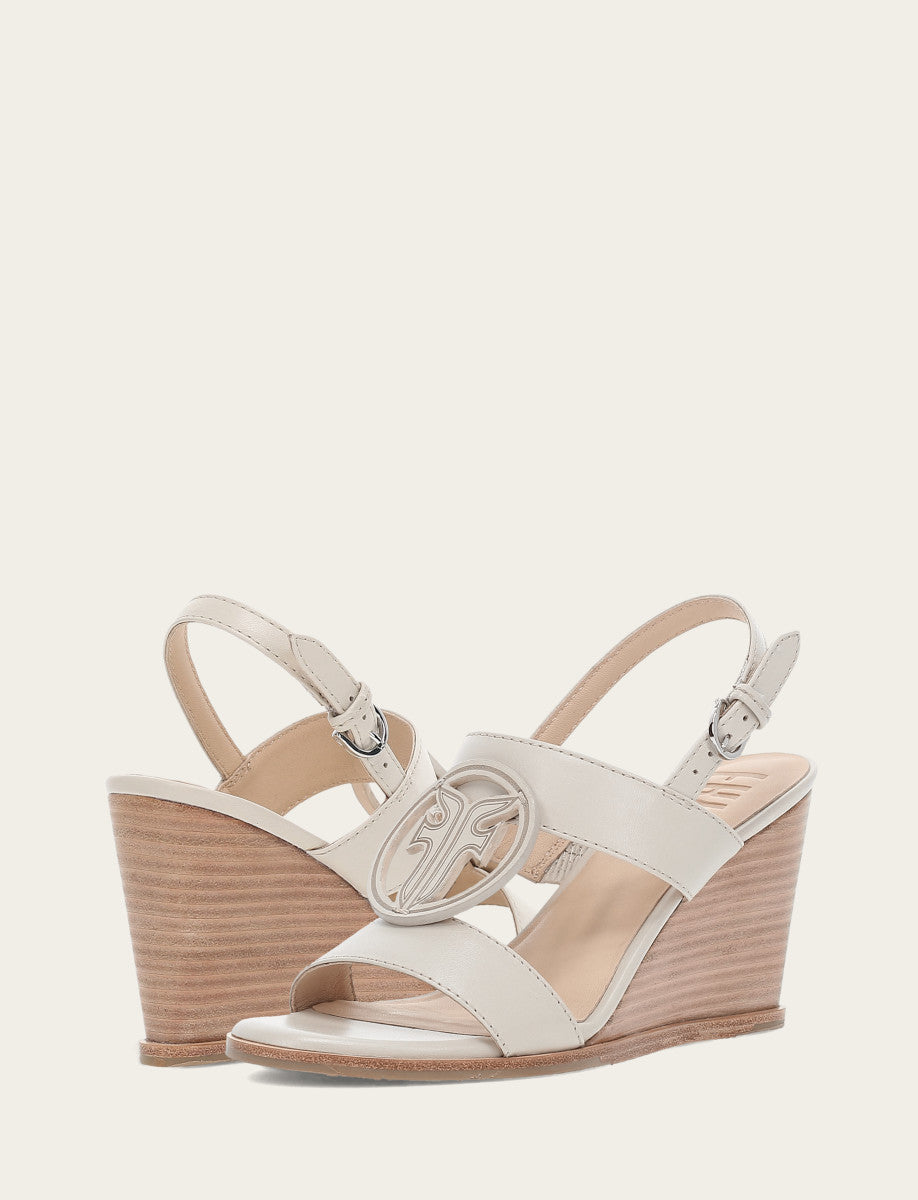 Frye Women's Ivory Rachel Logo Sandals / Ivory