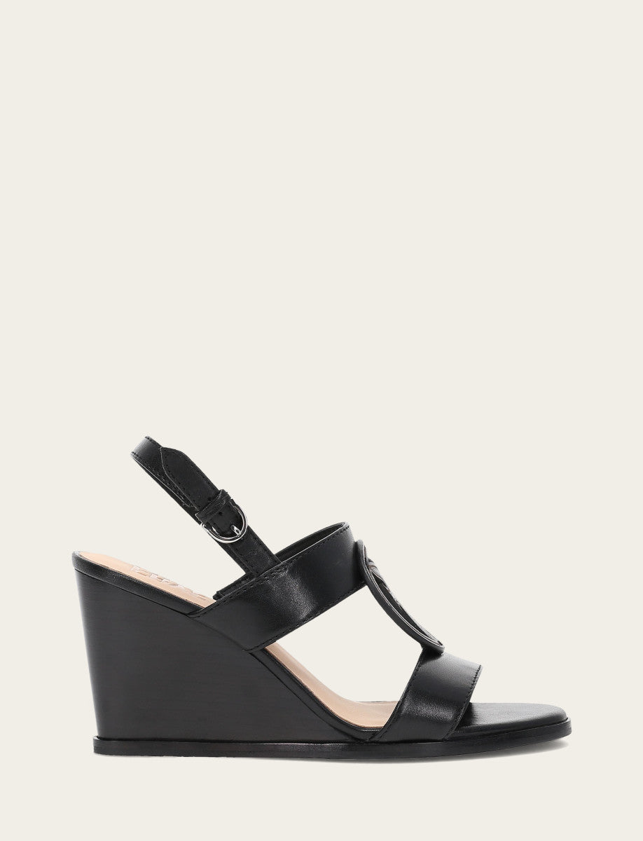 Frye Women's Black Rachel Logo Sandals / Black