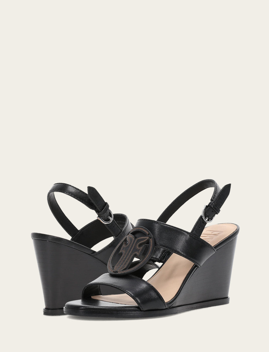 Frye Women's Black Rachel Logo Sandals / Black