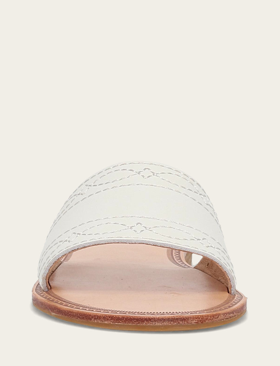 Frye Women's White Ava Woodstock Slide Sandals / White
