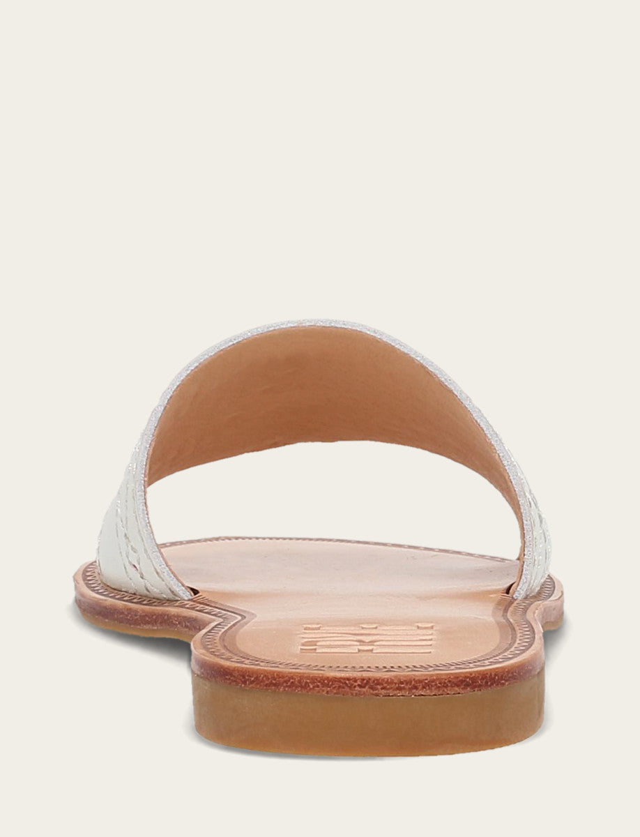 Frye Women's White Ava Woodstock Slide Sandals / White