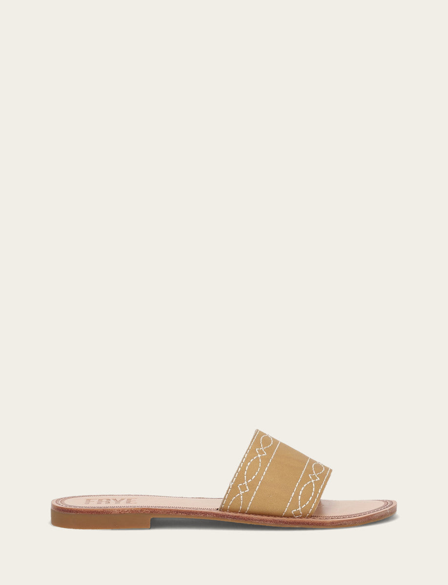 Frye Women's Banana Ava Woodstock Slide Sandals / Banana