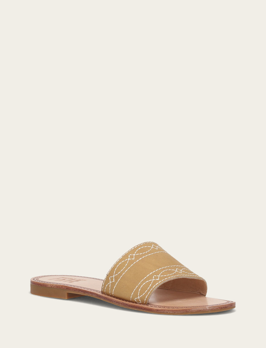 Frye Women's Banana Ava Woodstock Slide Sandals / Banana