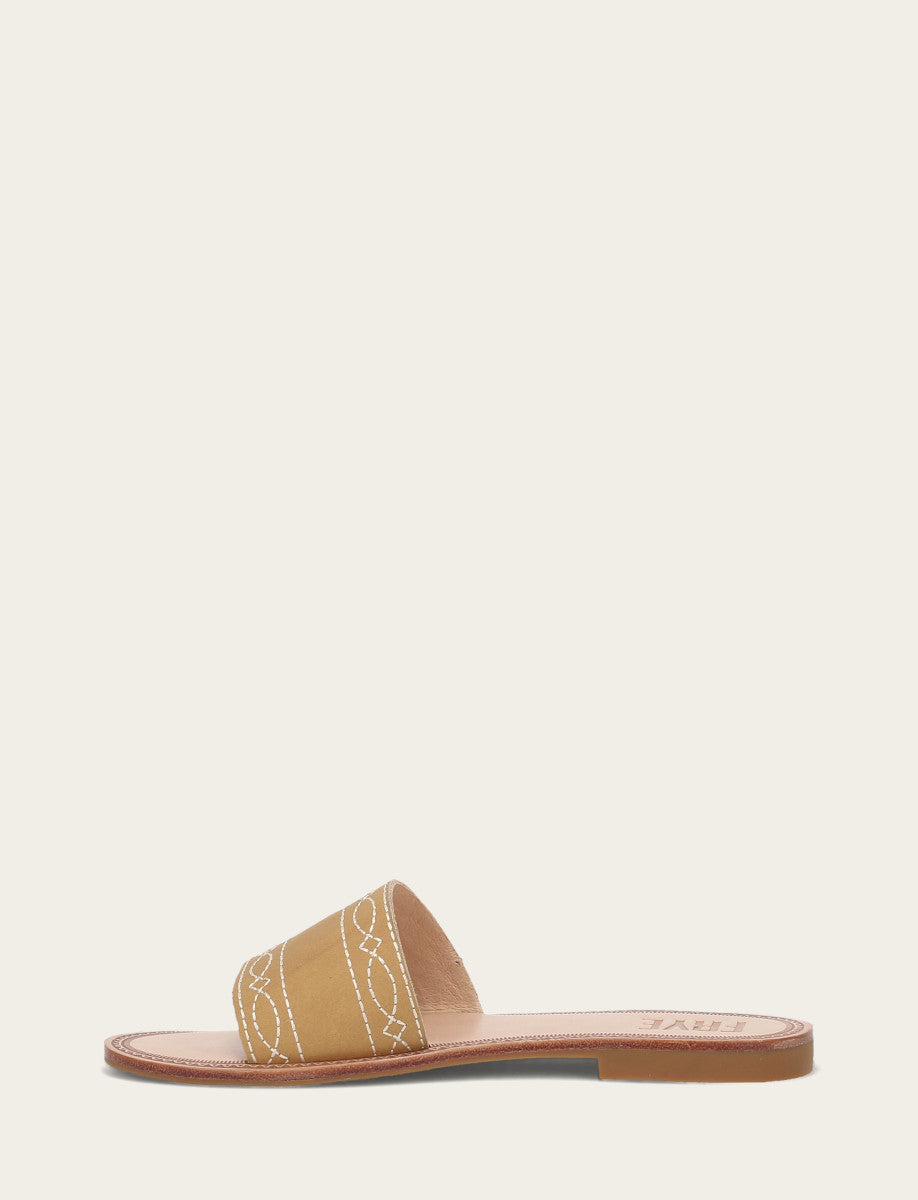 Frye Women's Banana Ava Woodstock Slide Sandals / Banana